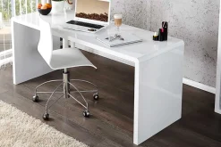 Design Schreibtisch FAST TRADE 140cm weiß Hochglanz Bürotisch
