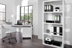 Design Schreibtisch FAST TRADE 160cm weiß Hochglanz Computertisch