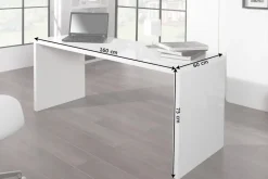Design Schreibtisch FAST TRADE 160cm weiß Hochglanz Computertisch