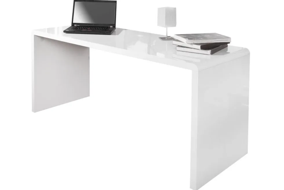 Design Schreibtisch FAST TRADE 160cm weiß Hochglanz Computertisch
