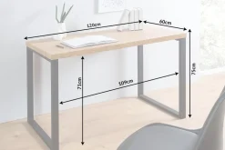 Design Schreibtisch OAK DESK 120cm Eiche Vintage Metallgestell schwarz