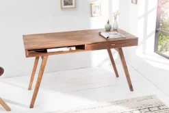 Design Schreibtisch RETRO 120cm braun Sheeshamholz stone finish Design Klassiker