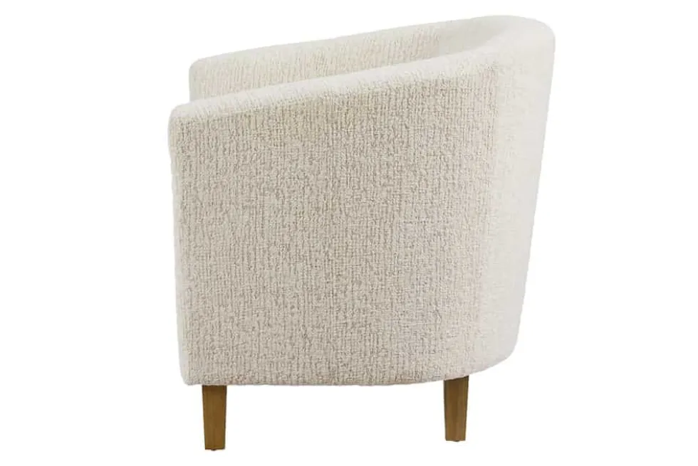 Design Sessel HEMINGWAY beige Bouclé Tweed Soft mit Armlehnen Cocktailsessel