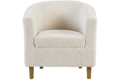 Design Sessel HEMINGWAY beige Bouclé Tweed Soft mit Armlehnen Cocktailsessel