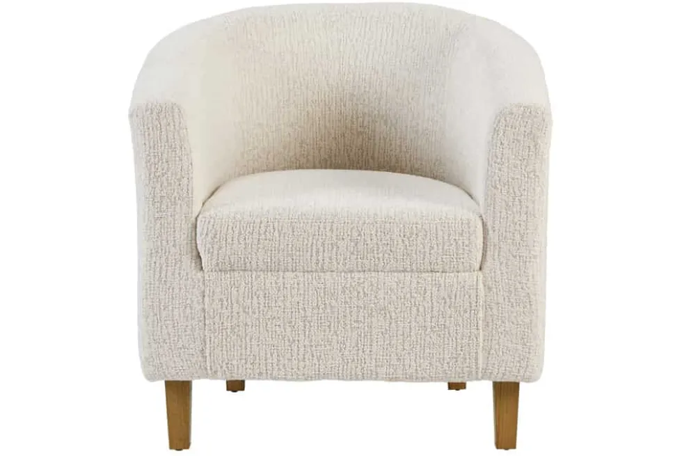 Design Sessel HEMINGWAY beige Bouclé Tweed Soft mit Armlehnen Cocktailsessel