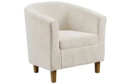 Design Sessel HEMINGWAY beige Bouclé Tweed Soft mit Armlehnen Cocktailsessel