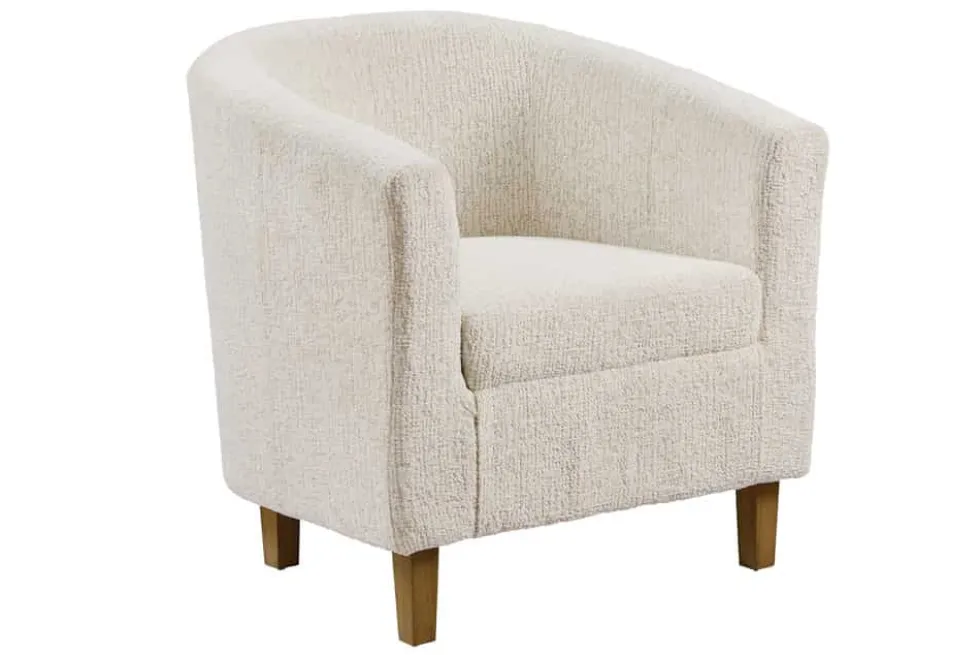 Design Sessel HEMINGWAY beige Bouclé Tweed Soft mit Armlehnen Cocktailsessel