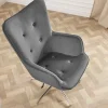 Design Sessel MR. LOUNGER grau chrom Samt höhenverstellbar drehbar Retro