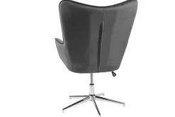 Design Sessel MR. LOUNGER grau chrom Samt höhenverstellbar drehbar Retro
