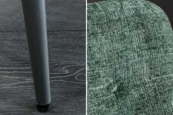 Design Sessel SCANDINAVIA grün Chenille Cremona schwarz Metall mit Armlehne
