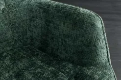 Design Sessel SCANDINAVIA grün Chenille Cremona schwarz Metall mit Armlehne
