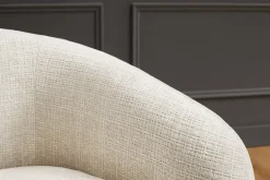 Design Sessel VOGUE 95cm beige Chenille mit Armlehnen und Nosagfederung