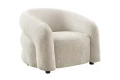 Design Sessel VOGUE 95cm beige Chenille mit Armlehnen und Nosagfederung