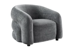 Design Sessel VOGUE 95cm grau Chenille mit Armlehnen und Nosagfederung