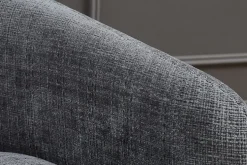 Design Sessel VOGUE 95cm grau Chenille mit Armlehnen und Nosagfederung