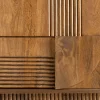 Design Sideboard ART DECO 170cm braun smoked Mangoholz massiv 3D-Front