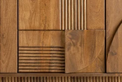 Design Sideboard ART DECO 170cm braun smoked Mangoholz massiv 3D-Front