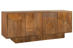 Design Sideboard ART DECO 170cm braun smoked Mangoholz massiv 3D-Front