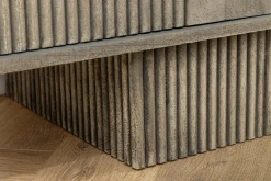 Design Sideboard ART DECO 170cm grau smoked Mangoholz massiv 3D-Front