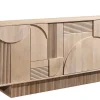 Design Sideboard ART DECO 170cm weiß gekälkt Mangoholz massiv 3D-Front