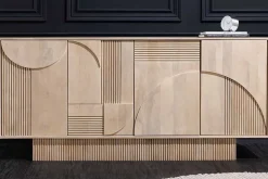 Design Sideboard ART DECO 170cm weiß gekälkt Mangoholz massiv 3D-Front
