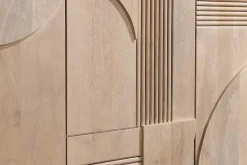 Design Sideboard ART DECO 170cm weiß gekälkt Mangoholz massiv 3D-Front