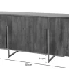 Design Sideboard GATSBY 160cm braun mattgold Mangoholz Retro