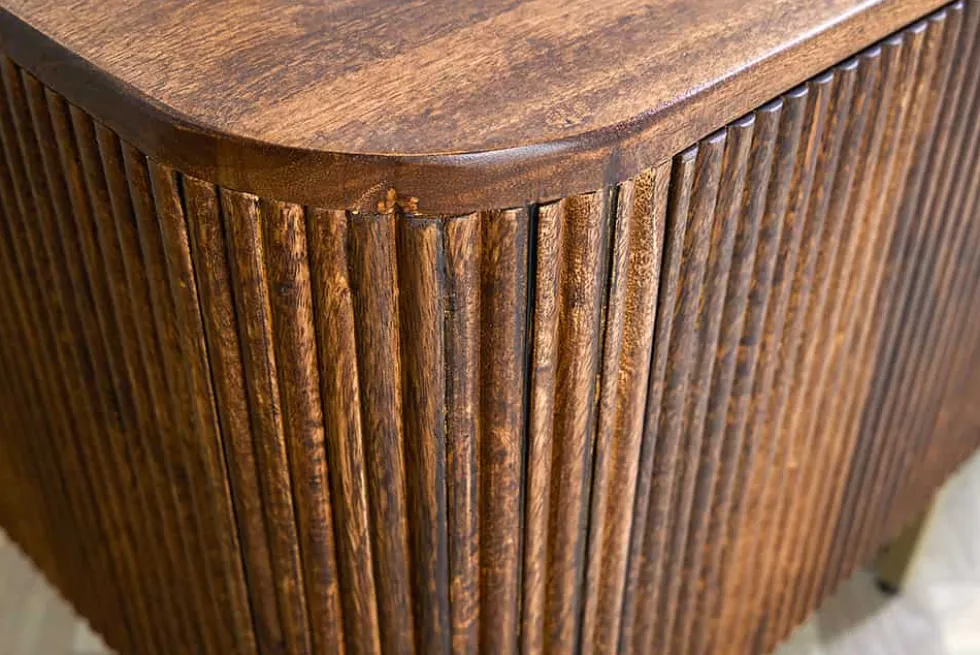 Design Sideboard GATSBY 160cm braun mattgold Mangoholz Retro