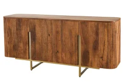 Design Sideboard GATSBY 160cm braun mattgold Mangoholz Retro