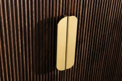 Design Sideboard GATSBY 170cm braun gold Mangoholz weiße Marmorplatte