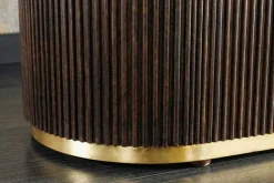 Design Sideboard GATSBY 170cm braun gold Mangoholz weiße Marmorplatte