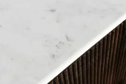 Design Sideboard GATSBY 170cm braun gold Mangoholz weiße Marmorplatte