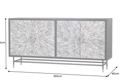 Design Sideboard HERITAGE 160cm Mosaik-Intarsien Kunsthandwerk