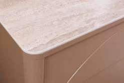 Design Sideboard SAVOY 150cm grau beige greige Keramik Travertin mit sechs Schubladen