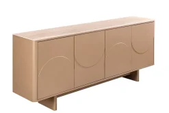 Design Sideboard SAVOY 180cm grau beige greige Travertin Keramik Stauraum 3D-Front