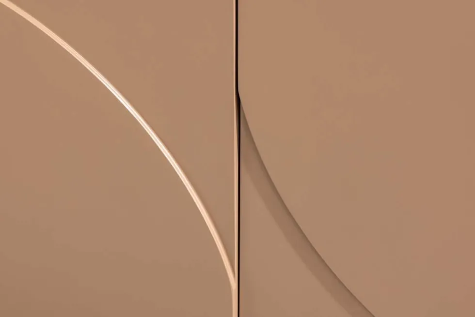 Design Sideboard SAVOY 180cm grau beige greige Travertin Keramik Stauraum 3D-Front