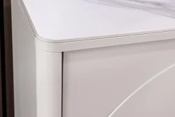Design Sideboard SAVOY 150cm kaschmir weiß Marmor Keramik mit sechs Schubladen