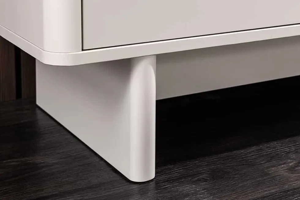 Design Sideboard SAVOY 150cm kaschmir weiß Marmor Keramik mit sechs Schubladen