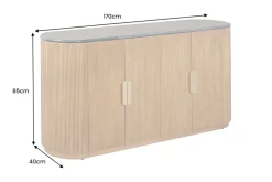 Design Sideboard VENEZIANO 170cm messing Mangoholz grün Marmor gold