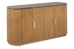 Design Sideboard VENEZIANO 170cm messing Mangoholz grün Marmor gold