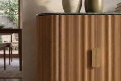 Design Sideboard VENEZIANO 170cm messing Mangoholz grün Marmor gold