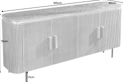 Design Sideboard VENEZIANO 160cm messing grün Marmorplatte Mangoholz Retro