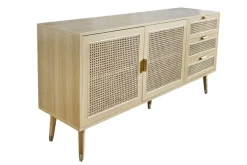 Design Sideboard VIENNA 155cm Wiener Geflecht Rattan Kommode mit Schubladen