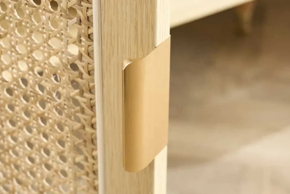Design Sideboard VIENNA 155cm Wiener Geflecht Rattan Kommode mit Schubladen