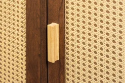 Design Sideboard VIENNA 120cm braun Wiener Geflecht Kommode