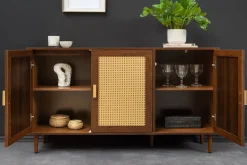 Design Sideboard VIENNA 120cm braun Wiener Geflecht Kommode