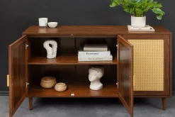 Design Sideboard VIENNA 120cm braun Wiener Geflecht Kommode