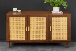 Design Sideboard VIENNA 120cm braun Wiener Geflecht Kommode