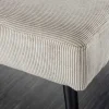 Design Sitzbank BOUTIQUE 100cm hellgrau Cord schwarze Metallbeine