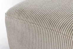 Design Sitzbank BOUTIQUE 100cm hellgrau Cord schwarze Metallbeine